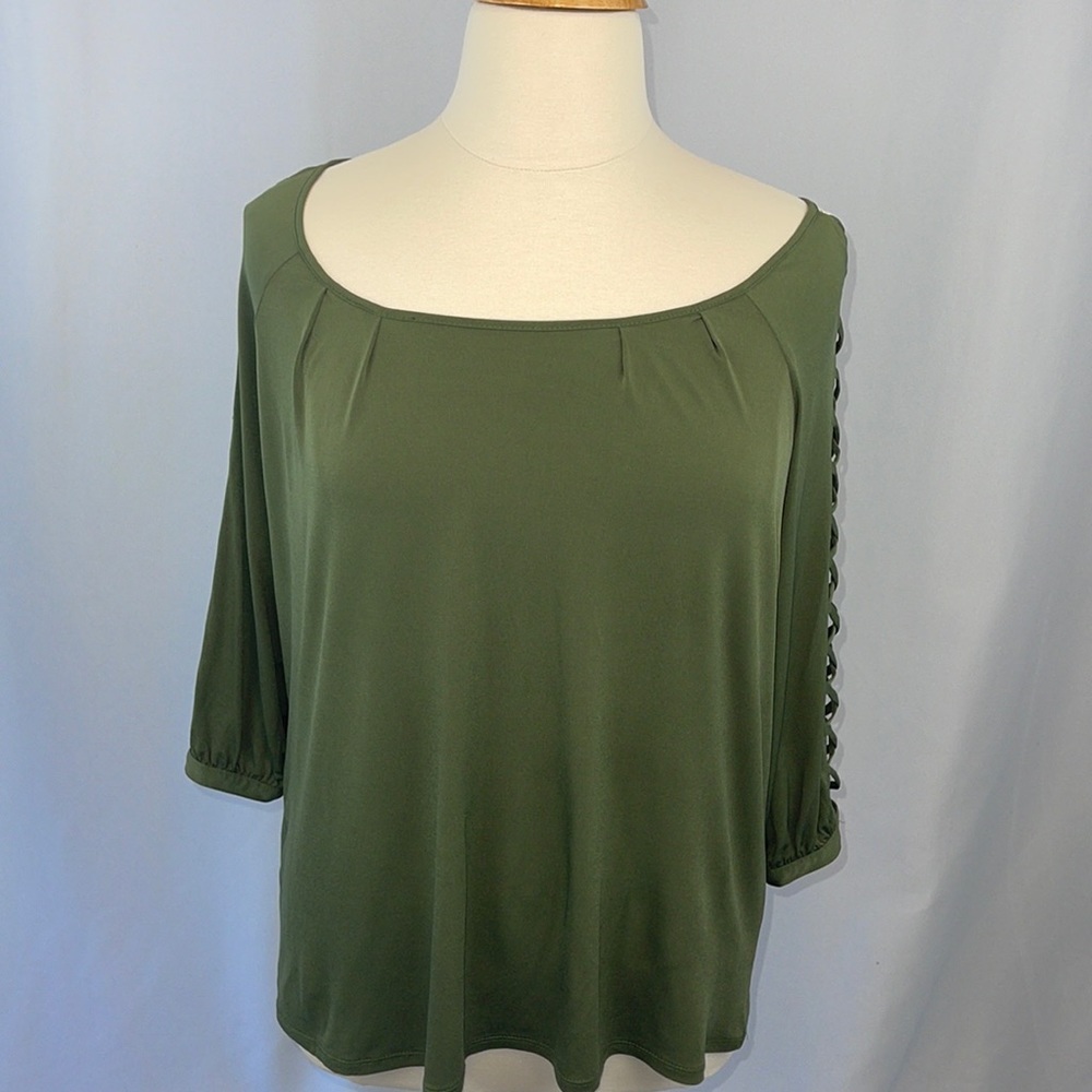G Collection scoop neck cold shoulder tunic - 1X